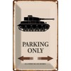 vianmo Tin Sign Metal Sign 12 x 18 cm Parking Sign Tank Parking Only
