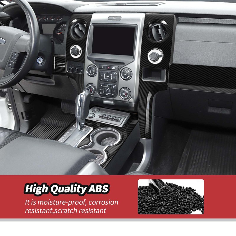 JeCar 6pcs Carbon Fiber Dash Cover Trim Kit for 2009-2014