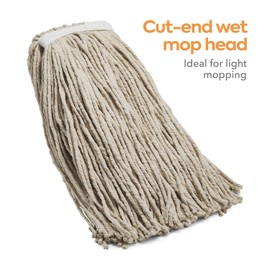 Coastwide Cut-End Wet Mop Replacement Head, #32, Cotton, 1-Inch Headband (CW57745)