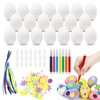 LETSHOLD Pack of 25 Easter Eggs Plastic White 6 cm,