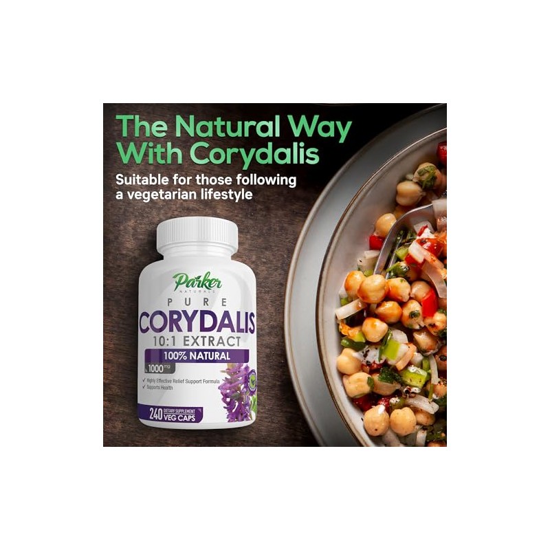 Parker Naturals Pure Corydalis Root Extract Capsule - 1000mg Strength,