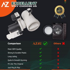 Washer Drain Pump Assembly Replaces For Maytag Epic MHWZ600TW01 MHWZ400TQ02 MHWE251YG00 MHWE300VF00 MHWE201YW00 MHWE200XW00 MHWZ400TQ01 MHWZ600TW00 MHWZ600TW02 MHWZ400TQ00 MHWZ400TQ03 MHWE300VW00