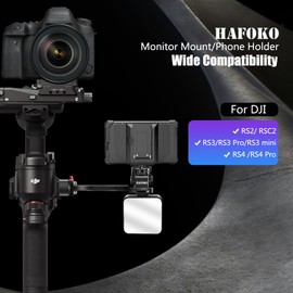 HAFOKO RS4 Gimbal Monitor Mount RS3 Phone Mount Extension Handle Metal with 1/4" Cold Shoe Phone Mount Compatible for DJI RS4/RS4 PRO/Ronin S3 /RS3 PRO/Ronin S3 Mini/RS2/RSC2 Gimbal Stabilize