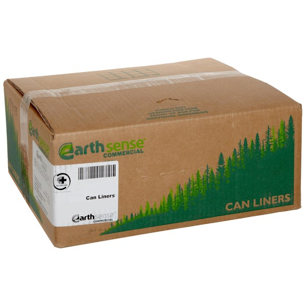 Earthsense Commercial RNW4620 Recycled Can Liners, 40-45gal, 2mil, 40 x 46, Black (Case of 100)