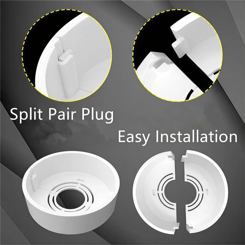 cuttable Wall Split Flange, Split ABS Lightweight Escutcheon Cover Plate,Chrome,for