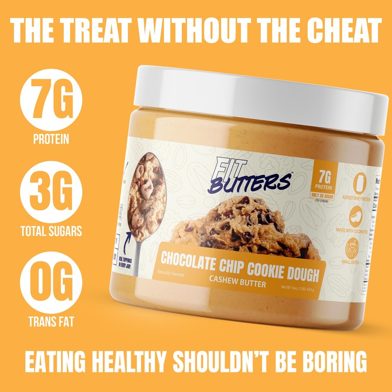 Fit Butters Chocolate Chip Cookie Dough Cashew Butter Spread -