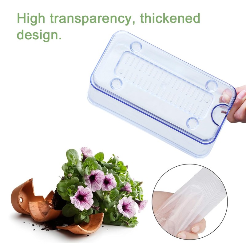 Oliz Self Watering Planters - 4 Pack Rectangular Clear Plant
