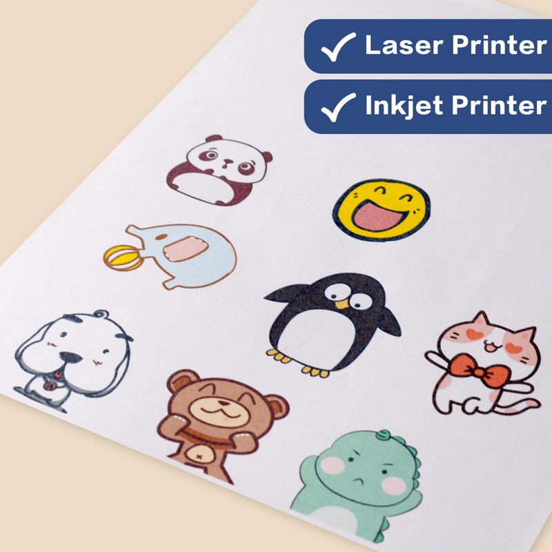 40 Sheets, Printable White Sticker Paper