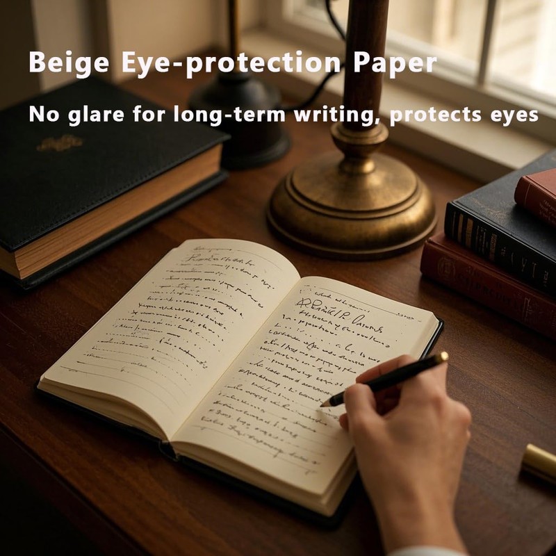 Hongmeru A5 Lined Notebook - PU Leather Hardback Notepad with