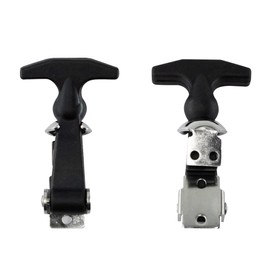 PDETVEO 4.6'' Rubber Flexible T-Handle Draw Latches, Black Rubber Hood Machine Draw Latches with Brackets for Tool Box, Boat, Cooler, Golf Cart, Machine Equipment, 2pcs