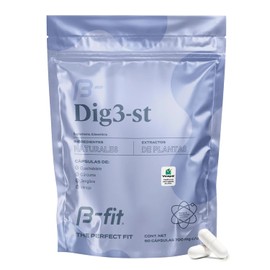B-FIT B Digestivo Natural sin Sabor - 90 Cápsulas - Suplemento Alimenticio con Extractos de Cuachalalate Cúrcuma Jengibre e Hinojo - Sin Ingredientes Artificiales - Fácil de Consumir