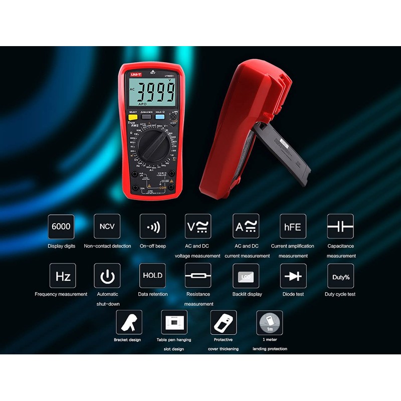 Multimeter UNI-T UT890D+ RMS Voltmeter Ammeter Ohmmeter AC/DC Counter Current