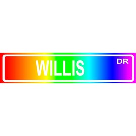 Willis Groovy Cool Rainbow Look 8" Wide Decal Bumper Sticker for use on Any Smooth Surface