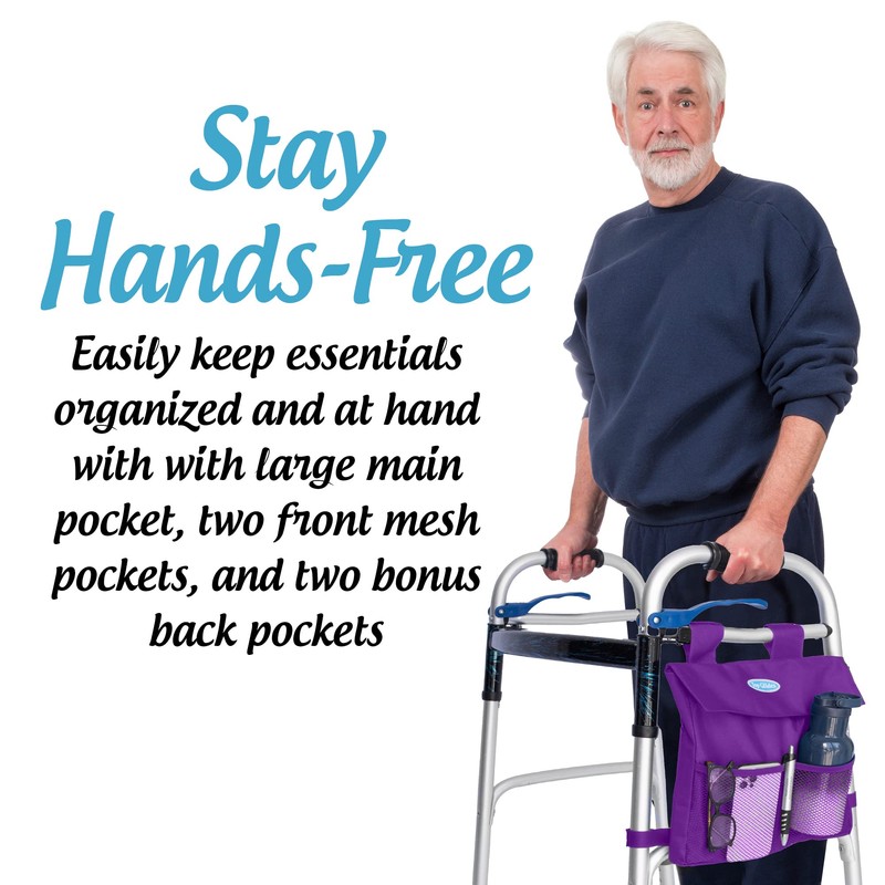 Universal 2-Pocket 8"x9" Walker Side Mini-Pouch (Black)