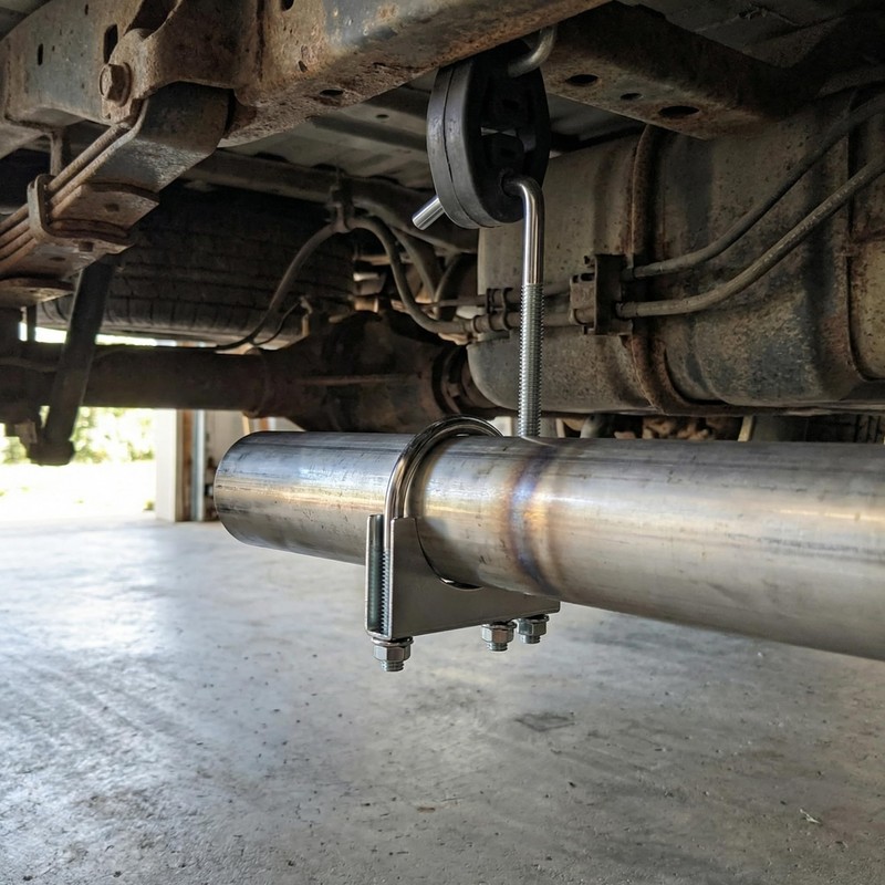 Vurixfo 2.5 Inch Universal Clamp On Exhaust Hanger, U-Shaped Galvanized