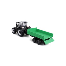 Bburago | 1/43 Farm Collection - Tractor Valtra + Trailer with Friction | Miniature Car in Scale for Children | from 3 Years | 31676