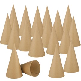 Zhanmai 25 Pcs Christmas Paper Mache Cones Open Bottom 5.9 x 2.75 Inch Cardboard Craft Cones for Christmas DIY Gnomes Ornament Cone Tree Decorations DIY Art Crafts Home Decoration