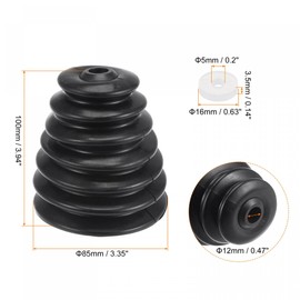 sourcing map 2 Pcs Rubber Drill Dust Cover Collector, for Electric Hammer Impact Drill Ash Bowl, Device Tool Accessories, Black