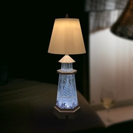 MOMENTS IN TIME LED Lamp Shaped Glitter Spinning Water Globe with USB Cable, (Battery Operated Optional)