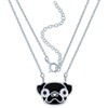 Katy Craig, Sterling Silver Pug Necklace, Black, Dog Lovers