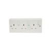 YOURSPARES 3 Gang Switched/Fused Mains Outlet, c/w Back box