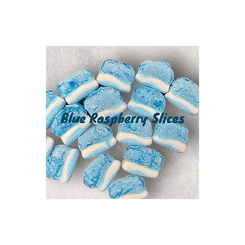 Freeze Dried Blue Raspberry Flavour Gummy Sweet Slices