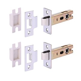 HANDLEZONE® 2 Pack 76mm / 3 inch Polished Stainless Steel Premium Tubular Mortice Latch, Catch for Internal Timber Doors - 57mm Backset