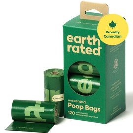 Earth Rated Dog Poop Bags, Guaranteed Leak Proof and Extra Thick Waste Bag Refill Rolls For Dogs, Unscented, 120 Count