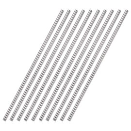 sourcing map Pack of 10 Full Round Rods Stainless Steel Rods 4 mm x 250 mm 304 Stainless Steel for DIY
