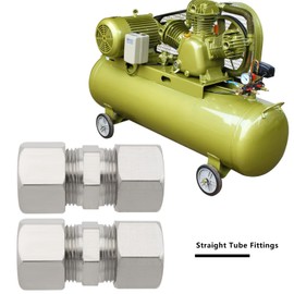 Create idea 4Pcs 12mm Copper Compression Fitting Straight Tube Compression Ferrule Fittings for Hydraulic Pipes Cooling Pipes Fuel System 12x38.5mm Silver