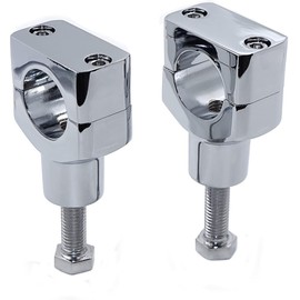 SMT-Chrome Round 7/8" 22mm 7/8 Inch Handlebar Riser Clamps Compatible With Harley Kawasaki Suzuki Yamaha V-Star 650 Silverado Road Star VTX 1300 C [B01D0QVYLY]