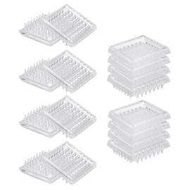 sourcing map 16 Pcs Carpet Protectors Spiked Caster Cups 1.89" Square Spiked Furniture Cup Furniture Carpet Protectors for Furniture Legs Table Chair Sofa