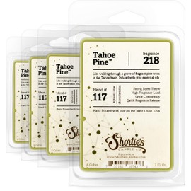 Shortie's Candle Company Tahoe Pine Wax Melts Bulk Pack - Formula 117-4 Highly Scented 3 Oz. Bars (12 Oz. Total) - Made with Essential & Natural Oils - Fresh & Clean Air Freshener Cubes Collection