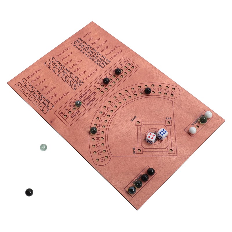 Baseball Dice Board Game Wooden Fun Baseball Battle Table Game