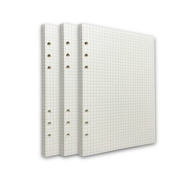 WBway Notebook Refill, A5 Size, 0.2 inch (5 mm), Square Strip, Set of 3, 135 Pieces, Personal Notebook, Notepad Refill, 6 Holes, Filling, A5 (0.2 inch (5 mm) Square)