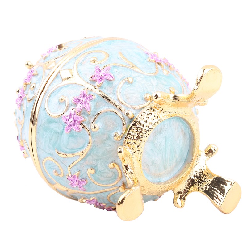 Hand Made Enameled Easter Egg Jewelry Box Organizer Home Desktop