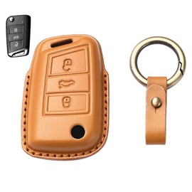 Key Case for Volkswagen, Smart Key Case, Key Cover, Designed for Volkswagen GZ Keychain, Fits VW Golf, Polo, Passat, Jetta, etc, yellow