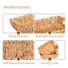 Wicker Storage Baskets with Wooden Handles, Hand-Woven Water Hyacinth Storage