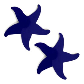 Aquatic Custom Tile Porcelain Swimming Pool Starfish Step Marker (5" Cobalt Blue Glaze) (Set of 2)Q