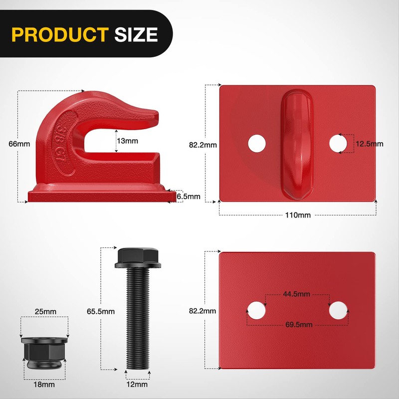 Nilight 2PCS Tractor Bucket Grab Hook 3/8'' Heavy Duty Drop