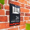 Custom Signs Solar Illuminated Modern Anthracite House Number Sign 24cm