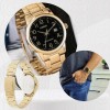 Reloj Casio Mtpv002 G1b Hombre Dorado Negro Fechador Full Correa