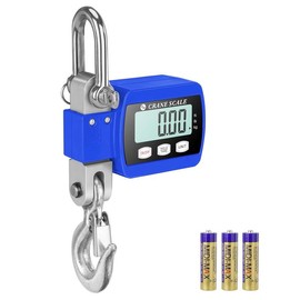 660/1100lb Compact Digital Hanging Scale with Cast Aluminum Case, Lightweight 300kg Handheld Crane Scale with Carabiner Hooks for Hunting, Fishing, and Outdoor Adventures - Color: Blue, Size: 1100lbs