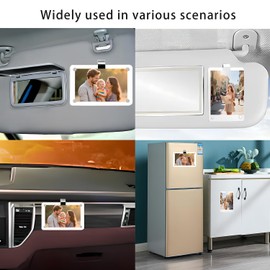 2 pack Photo Frame,Magnetic Photo,Acrylic Magnetic Photo Frame for Car Photo - for Photos, Polaroids & Memories | Secure Clip-On Car Accessories for Family, Pets & Travel