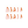 MERVF Almond Press on Nails Medium Long Fake Nails Orange