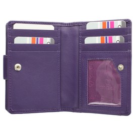 Mala Leather Origin Collection Leather Purse with RFID Protection and External ID Window 3118_5 Purple