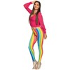 Boland 02333 Women's Rainbow Leggings, Stretch, Multicoloured Stripes, Bodycon Clown,