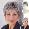 Mixed Grey Pixie Cut Wig for White Women – Short