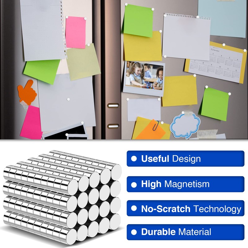 200Pcs Refrigerator Magnets, 3x2mm Small Magnets Tiny Earth Magnet for