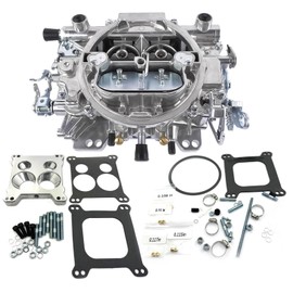 Carburetor For 1407 Performe r 750 CFM Square Bore 4-Barrel Air Valve Secondary Manual Choke Carburetor with 0.85 inch 2696 Aluminum Spacer Adapter